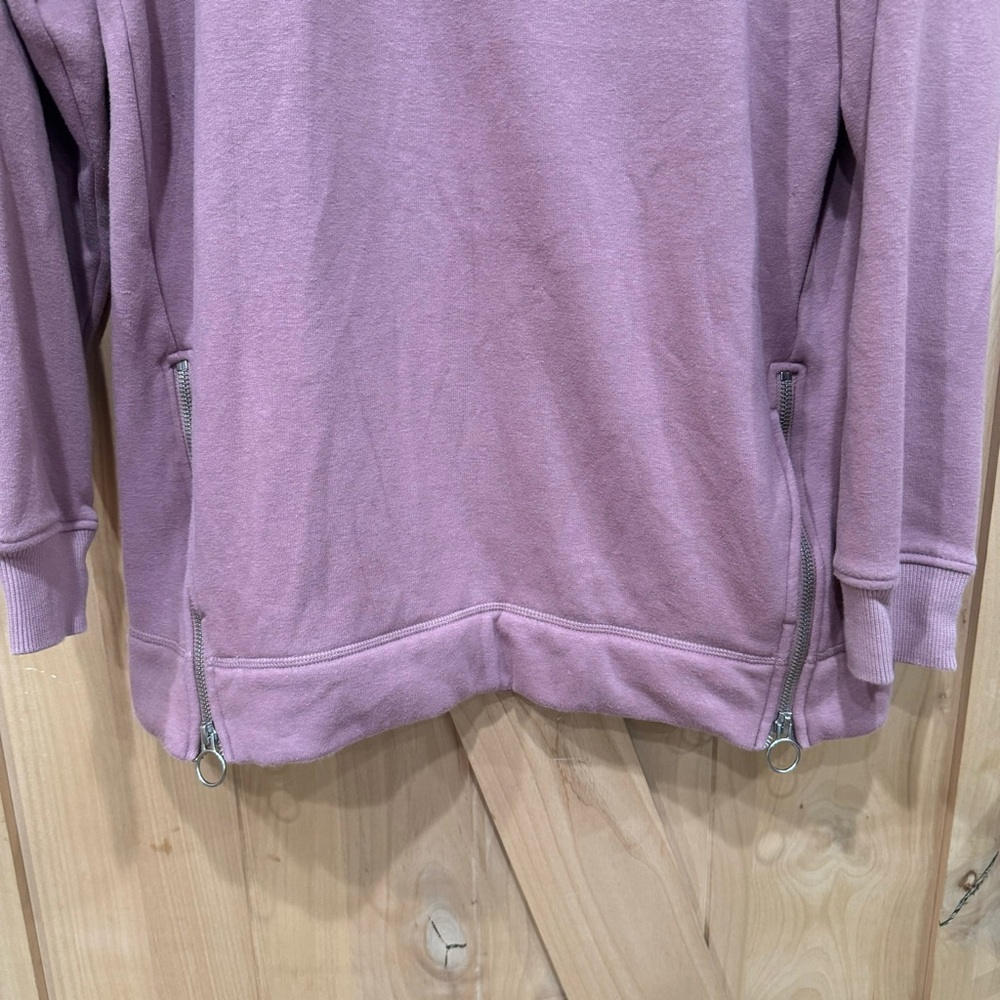 Athleta COZY KARMA SIDE ZIP FUNNEL NECK Pullover Dogwood Pink Size Medium MT - Picture 6 of 16
